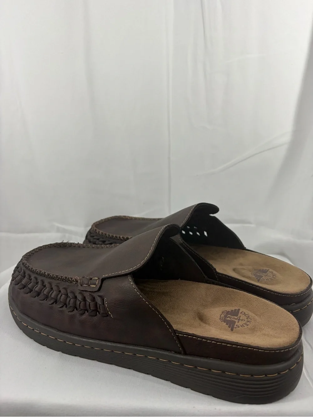 NWT Dockers Men's Size 11 Brown Leather Slip-Ons